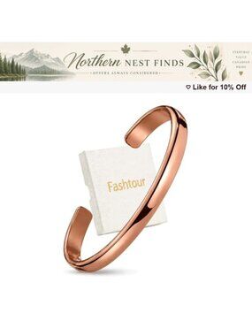 Pure Copper Cuff Bangle Carved Floral Adjustable Bracelet Jewelry Gift